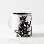 skullz。 まっすぐな歪んだ矢 ツートーンマグカップ (正面左)