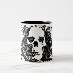 skullz。 まっすぐな歪んだ矢 ツートーンマグカップ