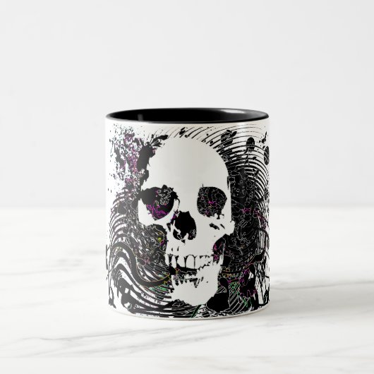 skullz。 まっすぐな歪んだ矢 ツートーンマグカップ (中央)