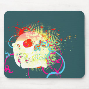 skullz。上向きねじれた矢印。 マウスパッド