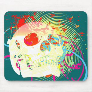 skullz。上向きねじれた矢印。 マウスパッド