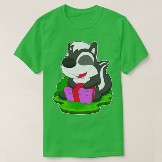 SkunkクリスマスパッケージTシャツ1 Tシャツ (デザイン正面)