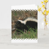 Skunk動作グリーティングカード カード (黄色い花)