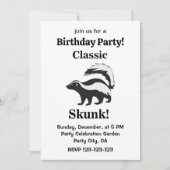 Skunk Animal Funny Birthday 招待状 (正面)
