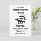 Skunk Animal Funny Birthday 招待状 (スタンド正面)