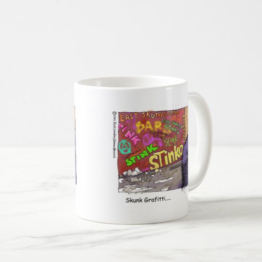 Skunk Graffiti漫画おもしろいギフト&ティー コーヒーマグカップ (正面右)