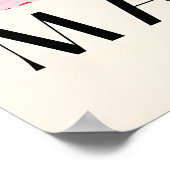 Skunk in Bathtub Art Print Mid-Century Pink ポスター (角)