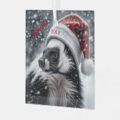 Skunk in Santa Hat Ceramicオーナメント ガラスオーナメント (正面左)