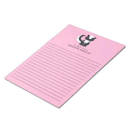 Skunk Kid可愛いウッドランド固定メモ帳 ノートパッド (アングル)