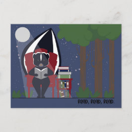 Skunk Reading in the Forest Postcards シーズンポストカード