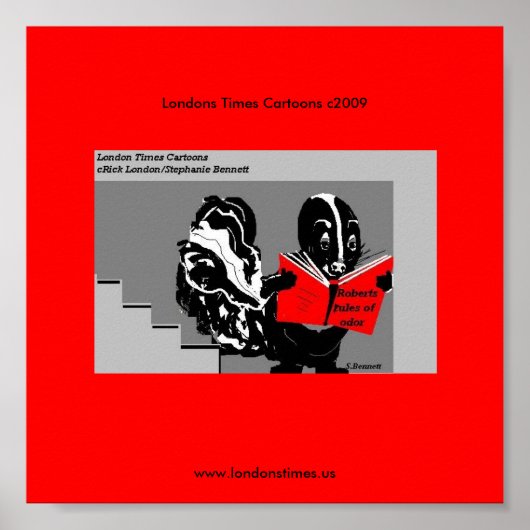 Skunk Rules Of Odor おもしろい Londons Timesポスター ポスター (正面)