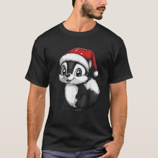 Skunk Santa Hatクリスマスボーイズガールズキッズスクンク愛好家 Tシャツ