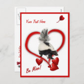 Skunks - Be Mineカスタマイズ可能なバレンタインデー シーズンポストカード (正面/裏面)