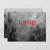 SkyとRavens幽霊のよく出る編集可能RSVPカード 招待状 (正面/裏面)