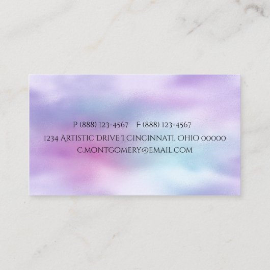 Skyグかわいらしラフカラフルィックデザイナー 名刺 (裏面)