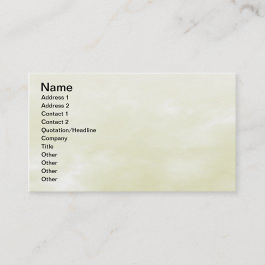 Skyテクスチャ – 淡い黄色 名刺 (正面)