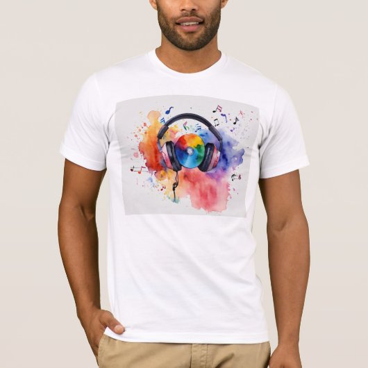 Skyビート: DJ in the Clouds T-Shirtデザイン Tシャツ (正面)