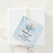 Sky Adventure Cute Teddy Bear Pilot Thank You フェイバータグ (インサイチュ)