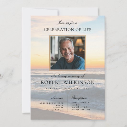 Sky Beach celebration of life Funeral Photo 招待状 (正面)