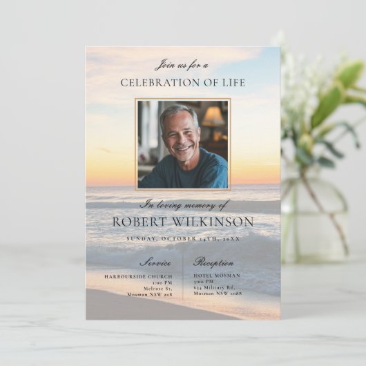 Sky Beach celebration of life Funeral Photo 招待状 (スタンド正面)