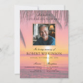 Sky Beach Sunset celebration of life Funeral Photo 招待状 (正面)