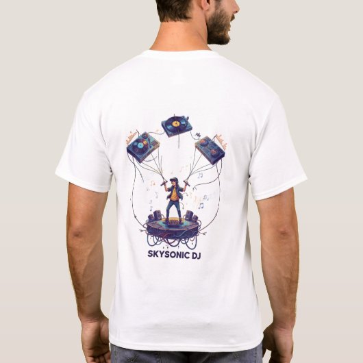 Sky Beats DJ Tee – Where Music Takes Flight Tシャツ (裏面)