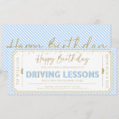 Sky Birthday Driving Lessons Gift Voucher Card 招待状 (正面/裏面)