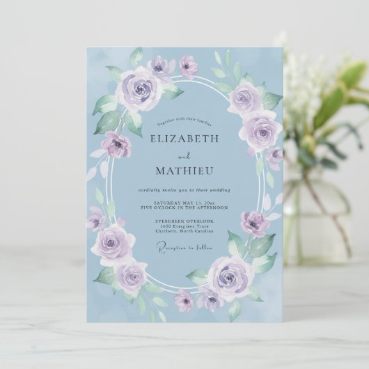 Sky Blue Alluring Spring Wedding 招待状 (スタンド正面)