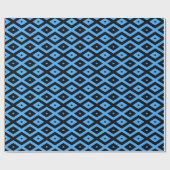 Sky blue and black diamond pattern ラッピングペーパー (フラット)