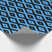 Sky blue and black diamond pattern ラッピングペーパー (角)