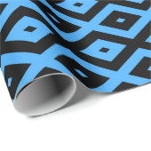 Sky blue and black diamond pattern ラッピングペーパー (ロールコーナー)