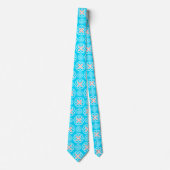 Sky Blue and Coral Circles Neck Tie ネクタイ (正面)