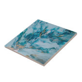 Sky blue and Ocean Green Abstract Painting タイル (側面)