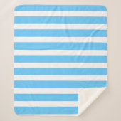 Sky Blue and White Cabana Stripes  シェルパブランケット (正面)
