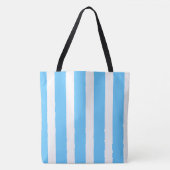 Sky Blue and White Cabana Stripes  トートバッグ (正面)