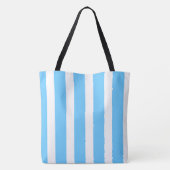 Sky Blue and White Cabana Stripes  トートバッグ (裏面)