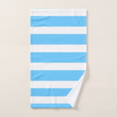 Sky Blue and White Cabana Stripes  バスタオルセット (ハンドタオル)