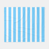 Sky Blue and White Cabana Stripes  フリースブランケット (正面(横))