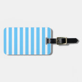 Sky Blue and White Cabana Stripes  ラゲッジタグ (正面横)