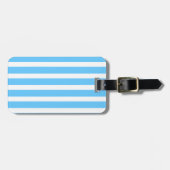 Sky Blue and White Cabana Stripes  ラゲッジタグ (正面横)