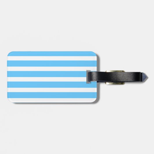 Sky Blue and White Cabana Stripes  ラゲッジタグ (裏面横)