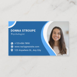 Sky Blue and White Modern Psychologist 名刺