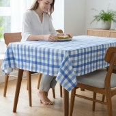 Sky Blue and White Pattern Tablecloth Dining Set テーブルクロス