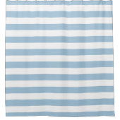 Sky Blue and White Stripes Shower Curtain シャワーカーテン (正面)