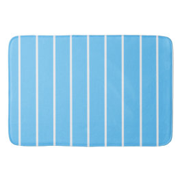 Sky Blue and White Summer Stripes バスマット