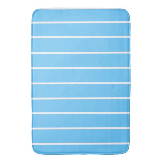 Sky Blue and White Summer Stripes バスマット (正面縦)