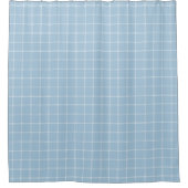 Sky Blue and White Windowpane Check シャワーカーテン (正面)