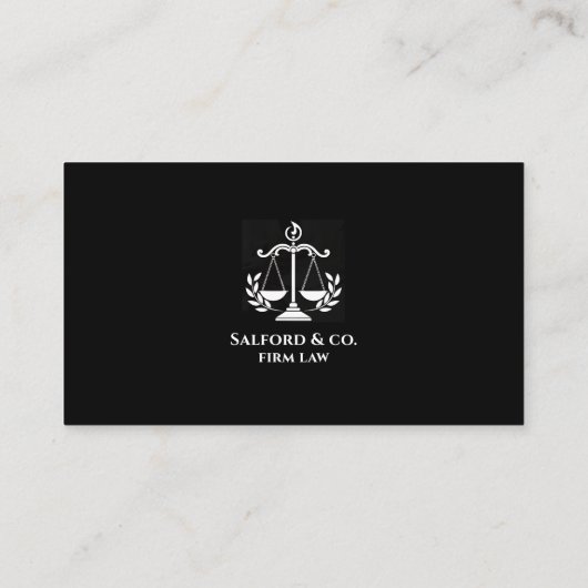 Sky Blue & Black Minimalist Attorney Modern Lawyer 名刺 (裏面)