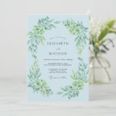 Sky Blue Botanical Arch Wedding 招待状 (スタンド正面)