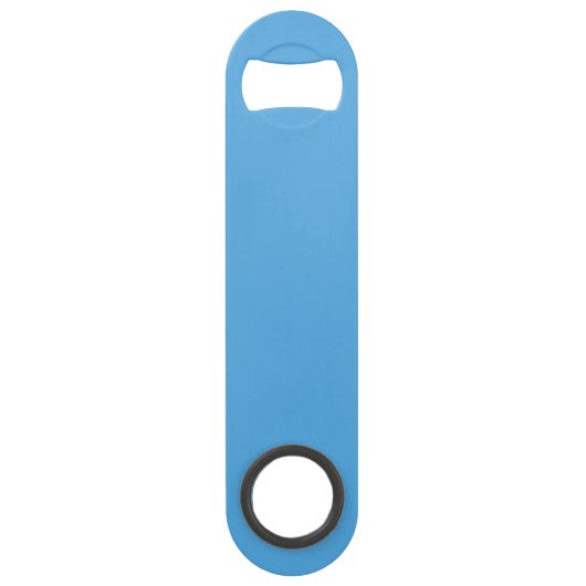 Sky Blue Bottle Opener Custom Text Bar Key Gift スピード栓抜き (正面)